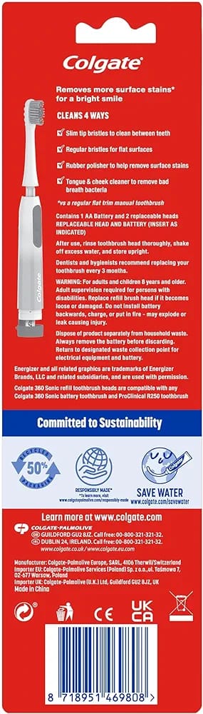 Colgate 360 Sonic Max White Battery Powered Toothbrush - VitaMeds