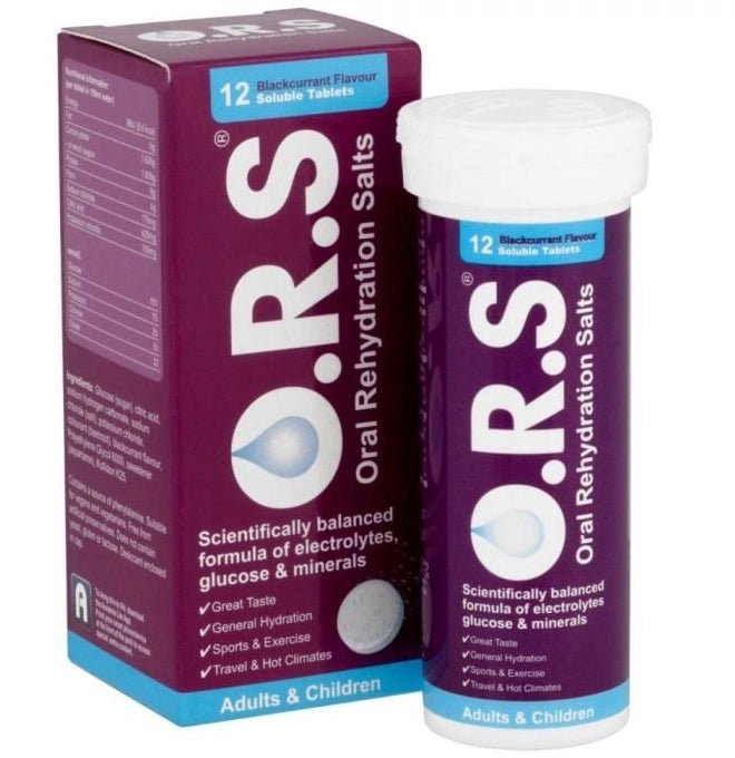 ORS Electrolyte Hydration | 12 Blackcurrant - Flavour Soluble Tablets - VitaMeds