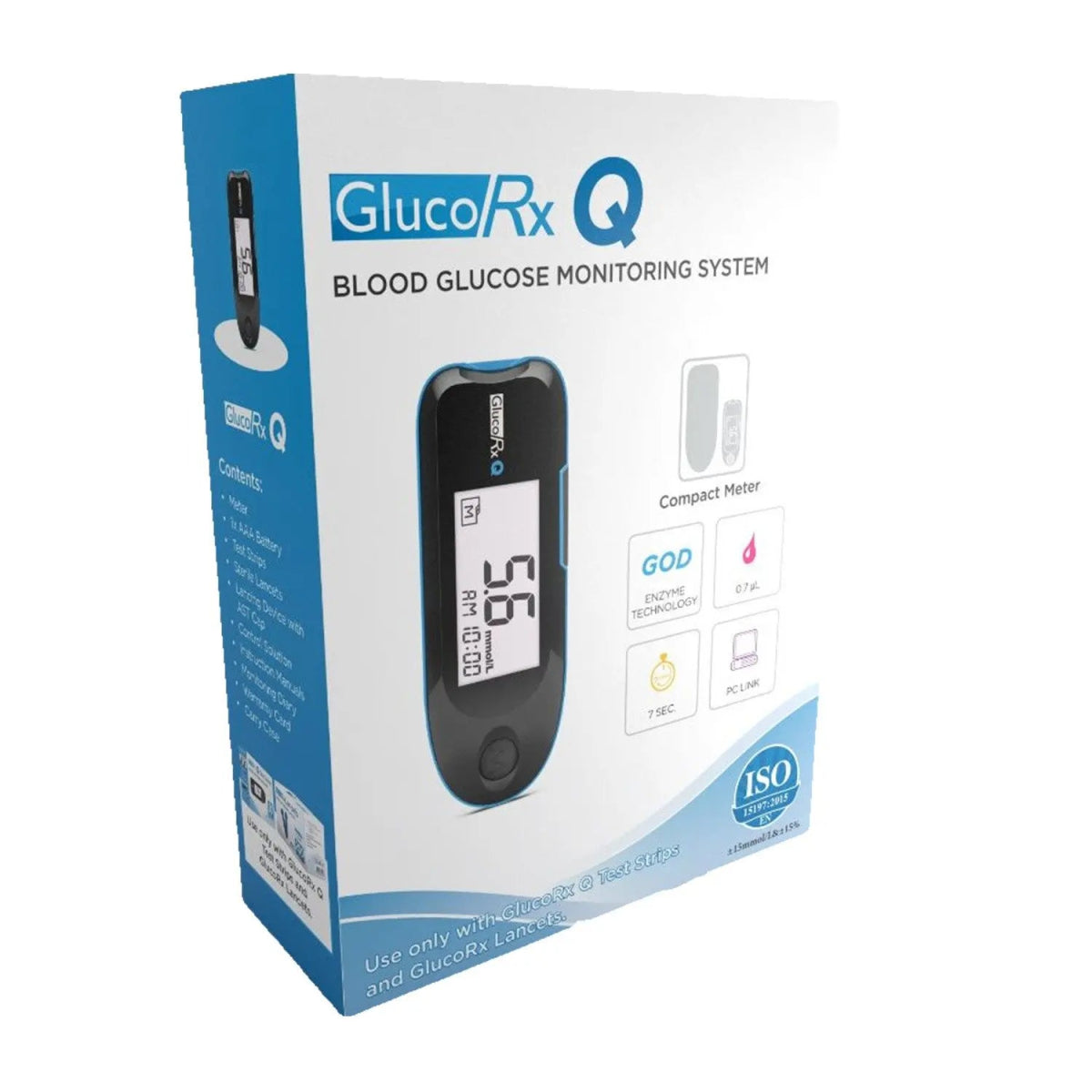 GlucoRx Q Blood Monitoring System - VitaMedsBlood Glucose meter