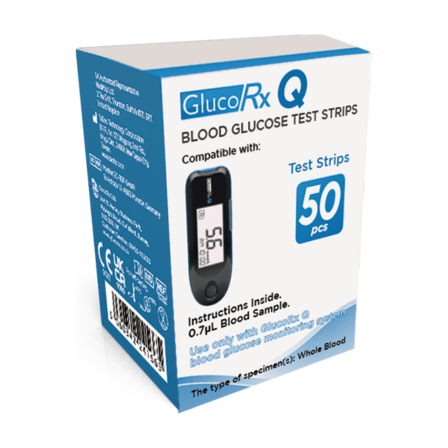GlucoRx Q Test Strips | 50 Pack - VitaMeds