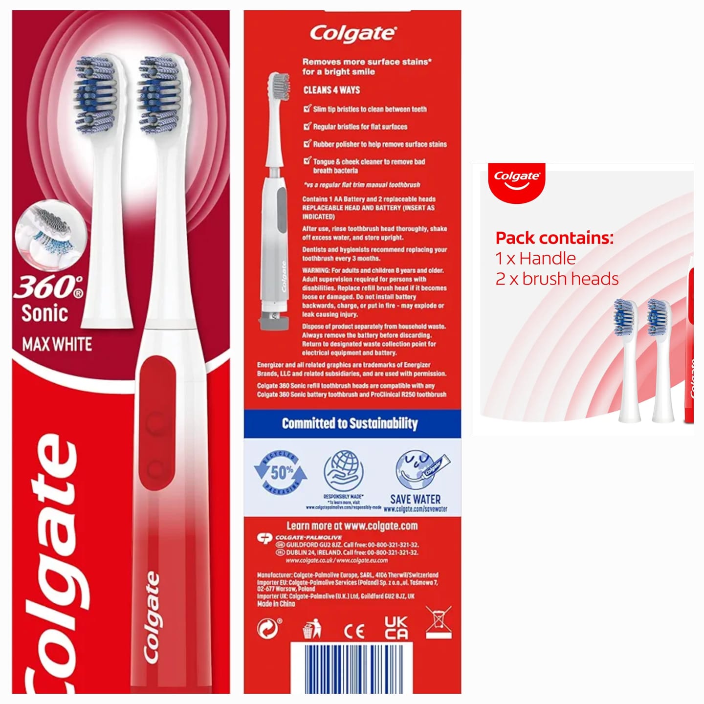 Colgate 360 Sonic Max White Battery Powered Toothbrush