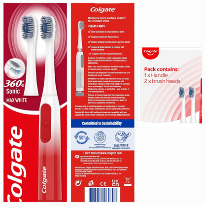 Colgate 360 Sonic Max White Battery Powered Toothbrush