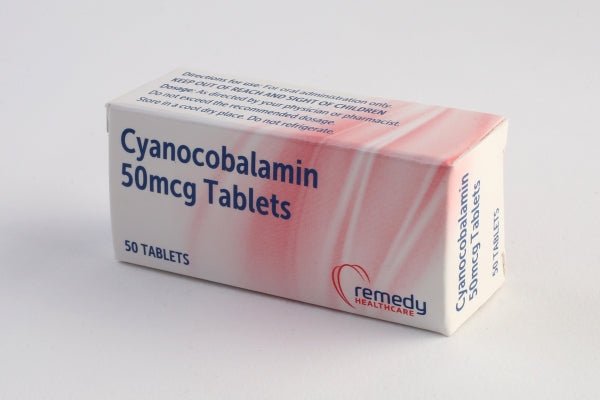 Cyanocobalamin (Vitamin B12) Supplement | 50 Tablets - VitaMeds