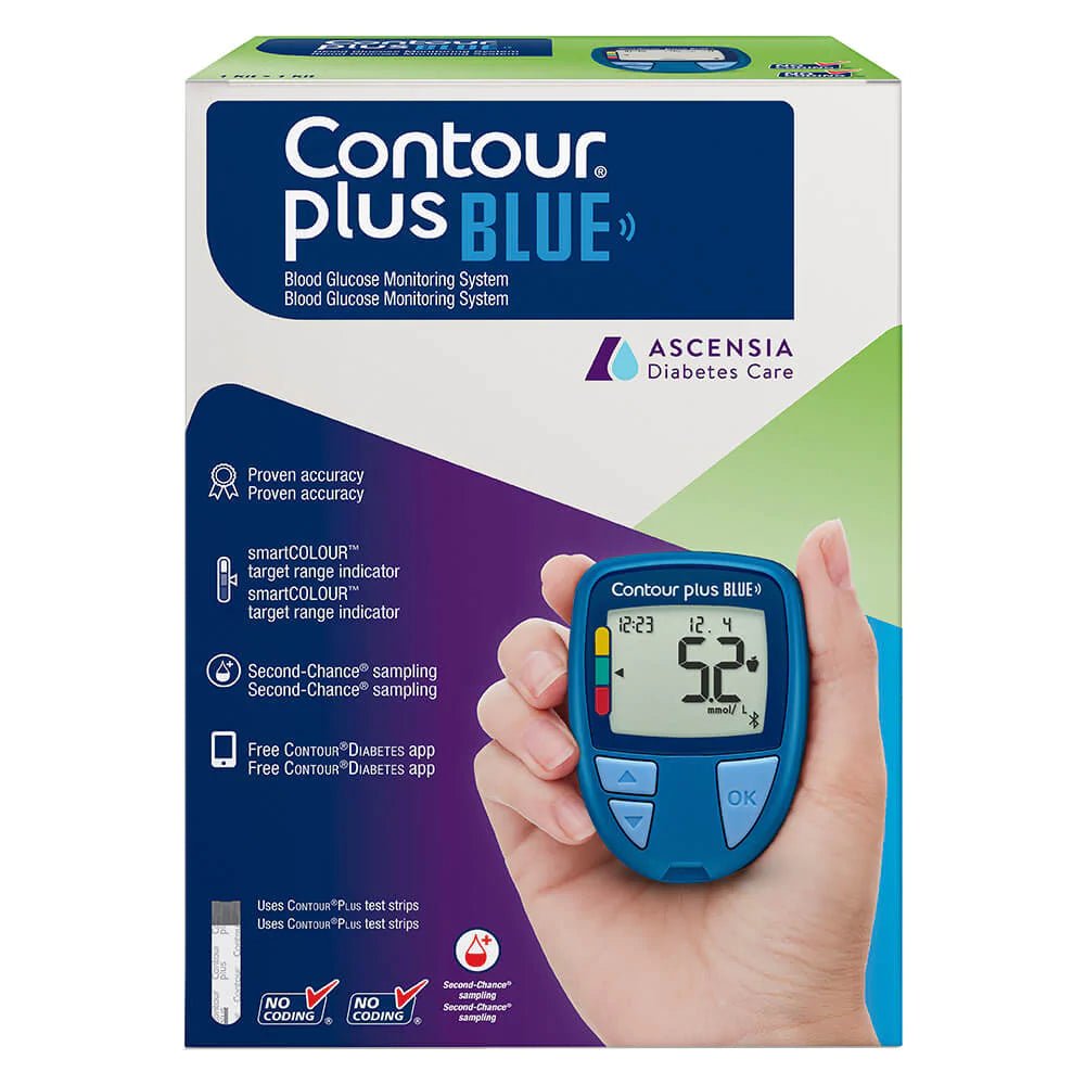 CONTOUR PLUS BLUE Diabetes Machine - Blood Glucose Monitoring System ...